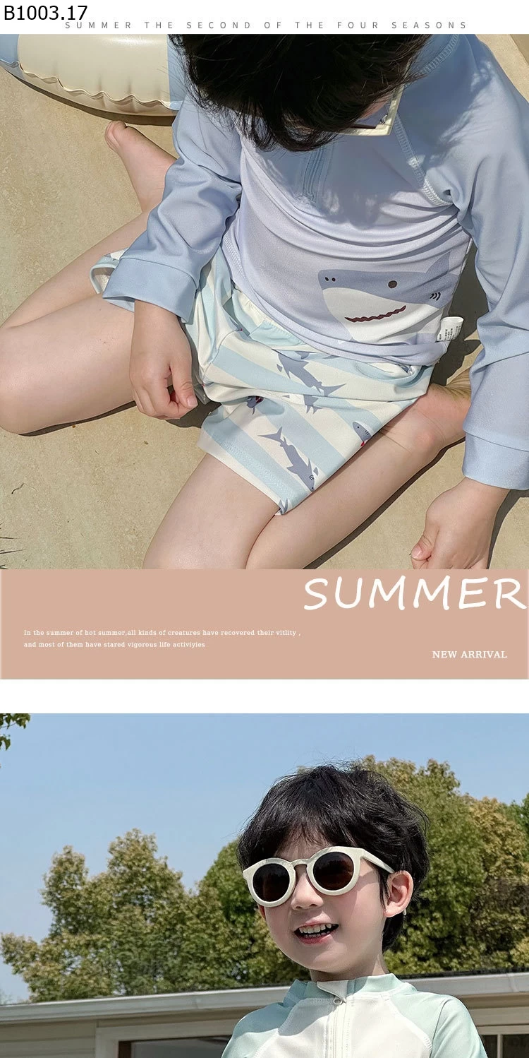 BỘ BƠI BÉ TRAI DÀI TAY Giá sỉ 175k